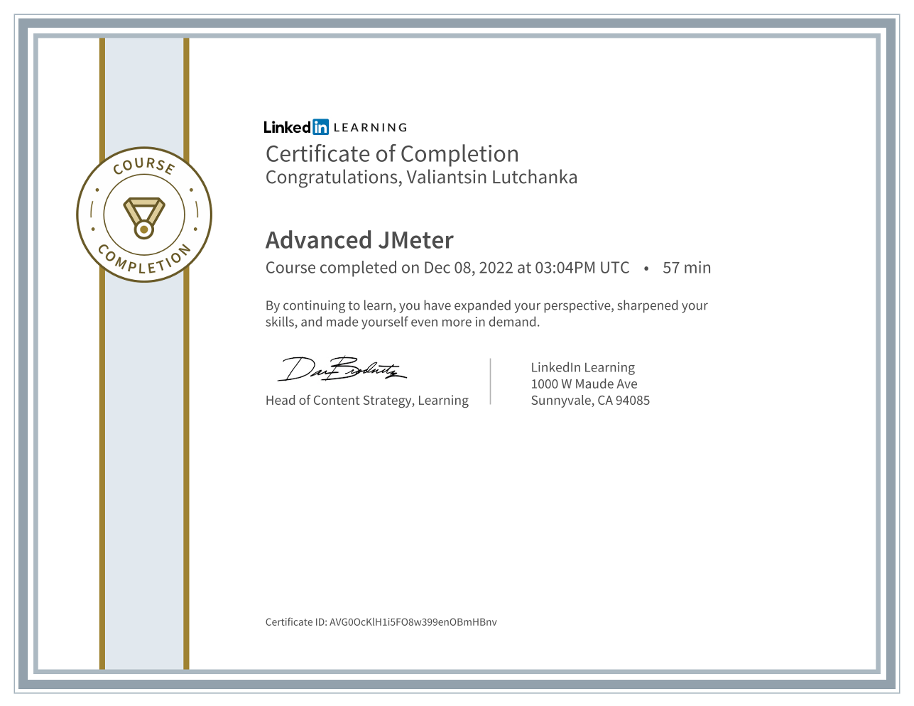 Advanced Jmeter Certificate